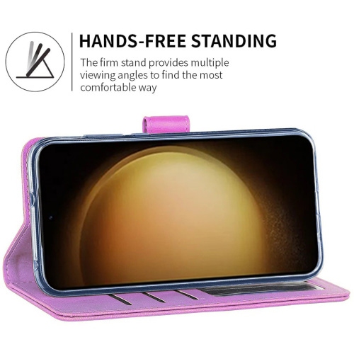XCRS Folio Magnetic Wallet Cover, PU Leather Pouch with Card Slot and Stand Case for Samsung Galaxy S24 Ultra 2024