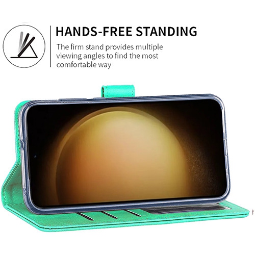 XCRS Folio Magnetic Wallet Cover, PU Leather Pouch with Card Slot and Stand Case for Samsung Galaxy S24 Ultra 2024