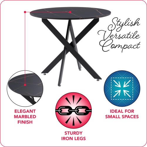 CorLiving Lennox Iron Leg Trestle Dining Table