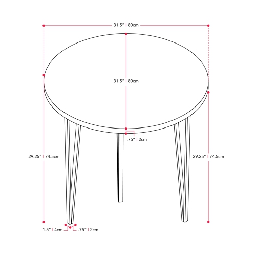 CorLiving Lennox Iron Leg Dining Table