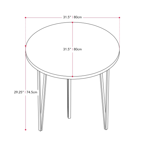 CorLiving Lennox Iron Leg Dining Table