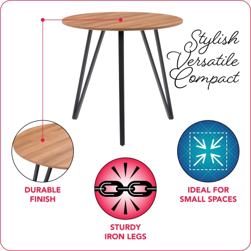 CorLiving Lennox Iron Leg Dining Table