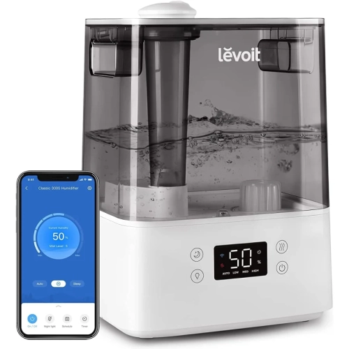 Image 1 de 9.. Smart 6L Top Fill Humidifier for Bedroom and Plants | Cool Mist, Essential Oil Tray, Alexa Compatible | Large Room Air Humidifier with Auto Mode and