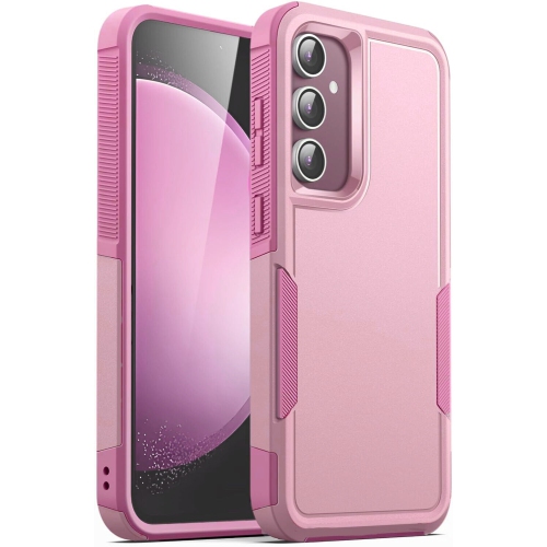 Image 1 of 5.. [CSmart] Dual Layers Heavy Duty Rubber Armor Bumper Hard Case Cover for Samsung Galaxy A15, Pink