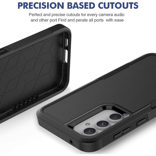 [CSmart] Dual Layers Heavy Duty Rubber Armor Bumper Hard Case Cover for Samsung Galaxy A15, Navy