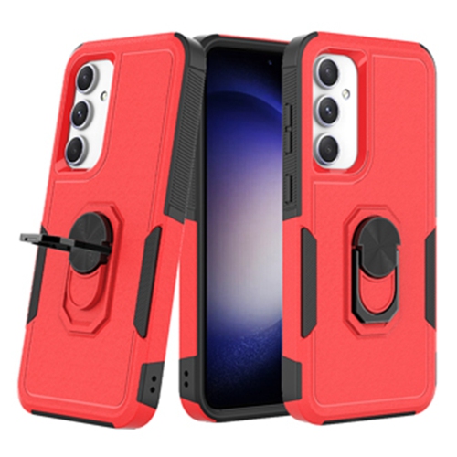 Image 1 de 6.. [CSmart] antichoc robuste étui magnétique rigide avec support à anneau pour Samsung Galaxy A15, rouge