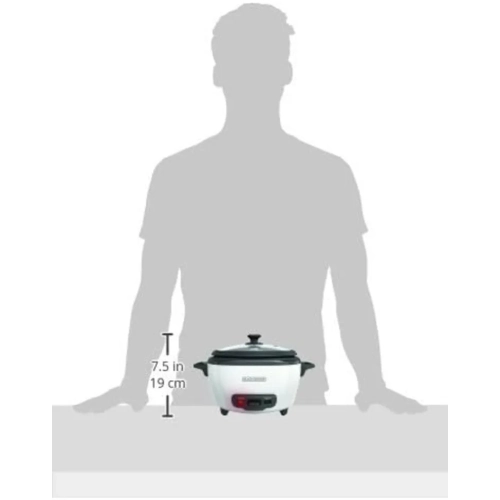 Effortless Cooking with BLACK+DECKER 2-in-1 Rice Cooker & Food Steamer - 6-Cup Capacity, Automatic Keep Warm, Nonstick Bowl, Steaming Basket"