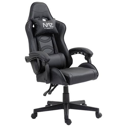 Naz Tachi Ergonomic High-Back Faux Leather Gaming Chair - Black