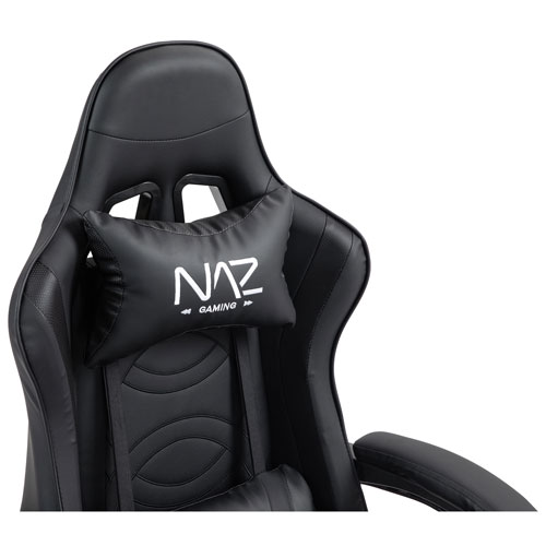 Naz Tachi Ergonomic High-Back Faux Leather Gaming Chair - Black
