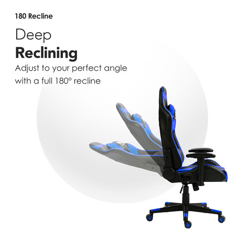 Naz Gladius Ergonomic High-Back Faux Leather Gaming Chair - Blue