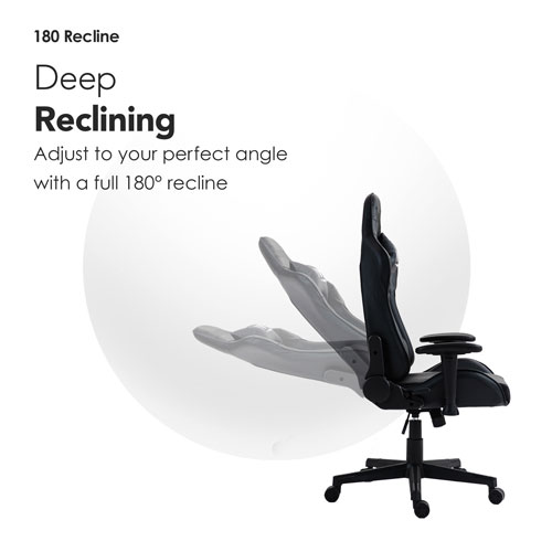 Naz Gladius Ergonomic High-Back Faux Leather Gaming Chair - Black