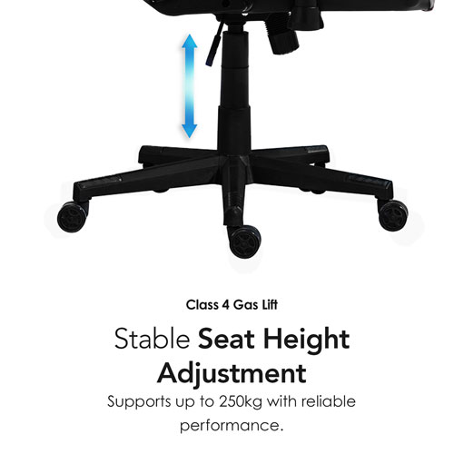 Naz Gladius Ergonomic High-Back Faux Leather Gaming Chair - Black