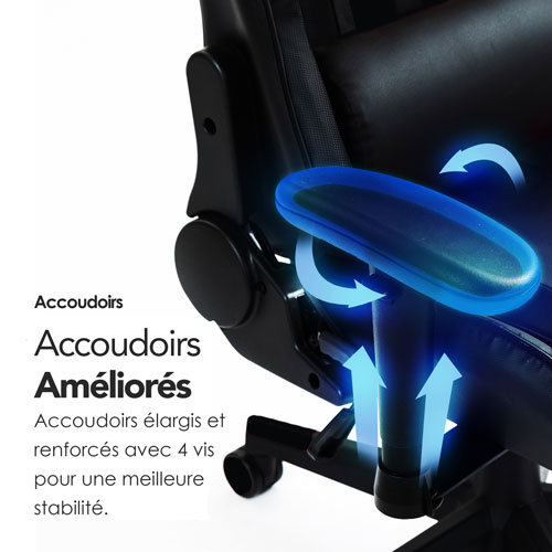 Naz Gladius Ergonomic High-Back Faux Leather Gaming Chair - Black