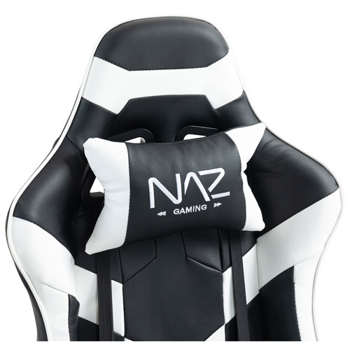 Naz Gladius Ergonomic High-Back Faux Leather Gaming Chair - Black/White