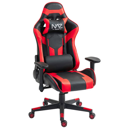 Naz Gladius Ergonomic High-Back Faux Leather Gaming Chair - Red