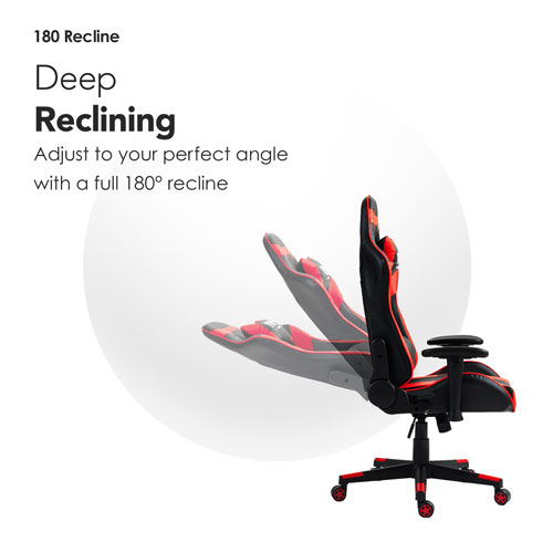 Naz Gladius Ergonomic High-Back Faux Leather Gaming Chair - Red