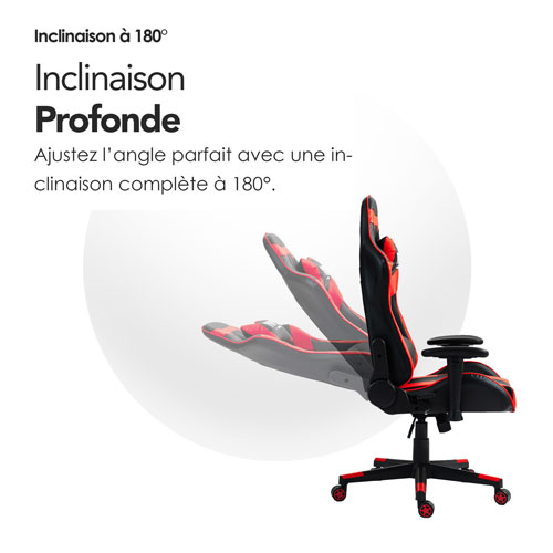 Naz Gladius Ergonomic High-Back Faux Leather Gaming Chair - Red