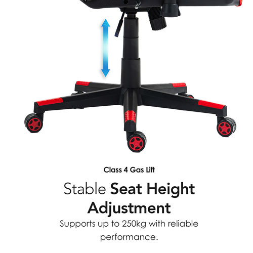 Naz Gladius Ergonomic High-Back Faux Leather Gaming Chair - Red