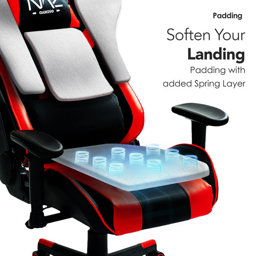 Naz Gladius Ergonomic High-Back Faux Leather Gaming Chair - Red