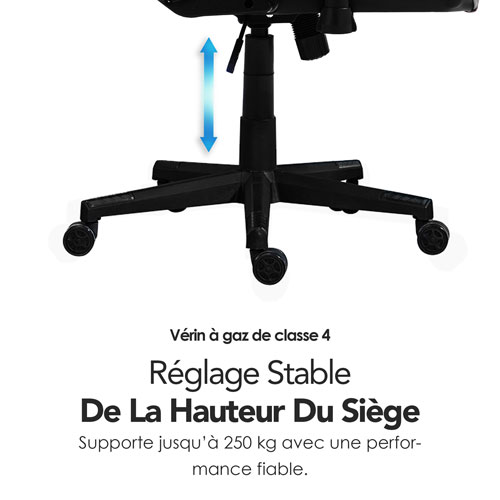 Naz Excalibur Ergonomic High-Back Faux Leather Gaming Chair with RGB LED Lights - Black