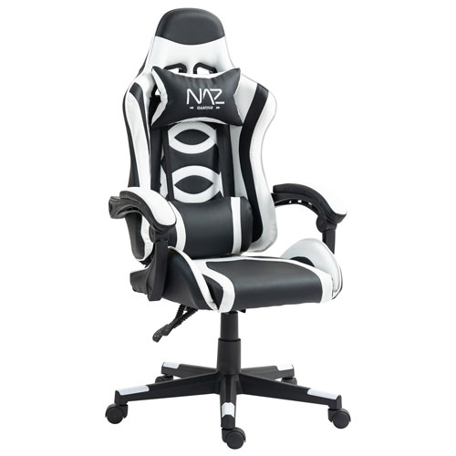 Naz Tachi Ergonomic High-Back Faux Leather Gaming Chair - White
