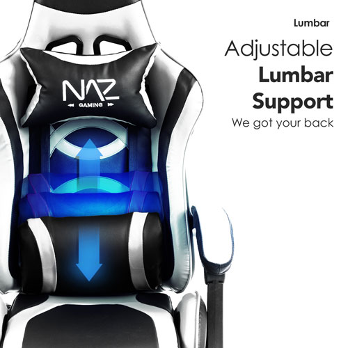 Naz Tachi Ergonomic High-Back Faux Leather Gaming Chair - White