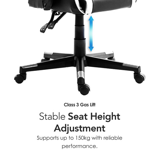 Naz Tachi Ergonomic High-Back Faux Leather Gaming Chair - White