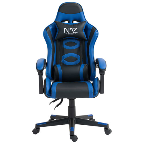 Fauteuil de jeu ergonomique à dossier haut en similicuir Tachi de Naz - Bleu