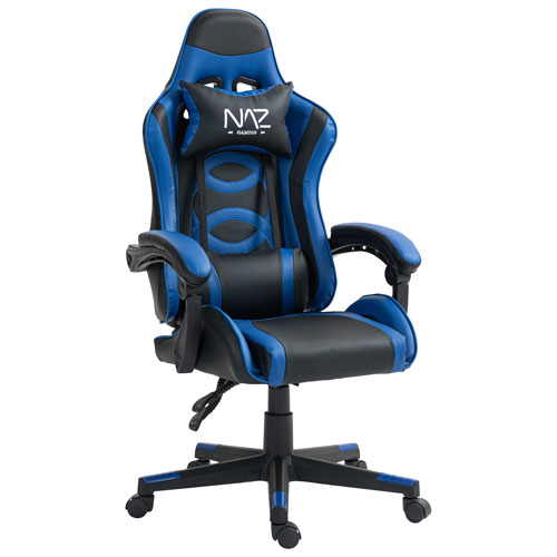 Naz Tachi Ergonomic High-Back Faux Leather Gaming Chair - Blue