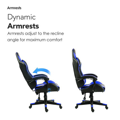 Naz Tachi Ergonomic High-Back Faux Leather Gaming Chair - Blue