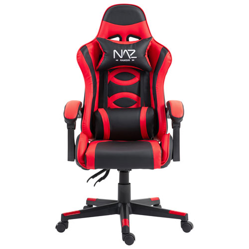 Naz Tachi Ergonomic High-Back Faux Leather Gaming Chair - Red