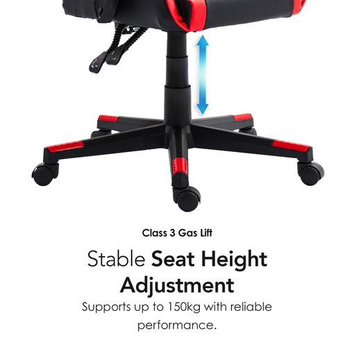 Fauteuil de jeu ergonomique à dossier haut en similicuir Tachi de Naz - Rouge