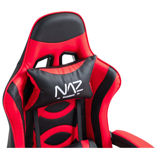 Fauteuil de jeu ergonomique à dossier haut en similicuir Tachi de Naz - Rouge