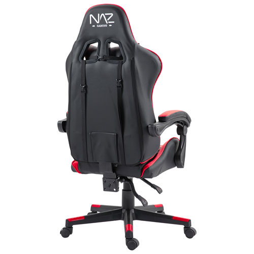 Fauteuil de jeu ergonomique à dossier haut en similicuir Tachi de Naz - Rouge