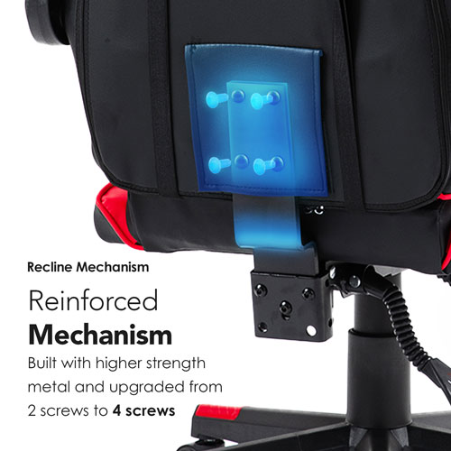 Fauteuil de jeu ergonomique à dossier haut en similicuir Tachi de Naz - Rouge