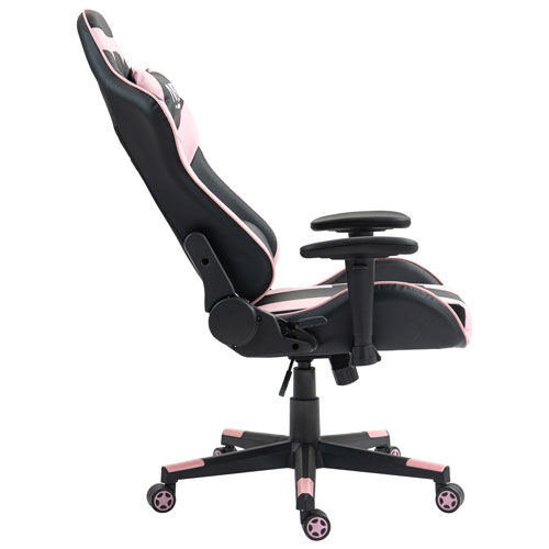Fauteuil de jeu ergonomique à dossier haut en similicuir Gladius de Naz - Rose