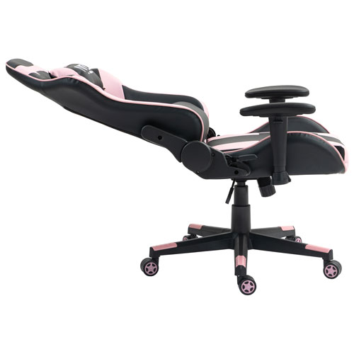 Fauteuil de jeu ergonomique à dossier haut en similicuir Gladius de Naz - Rose