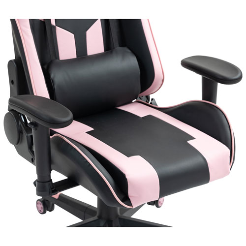 Fauteuil de jeu ergonomique à dossier haut en similicuir Gladius de Naz - Rose