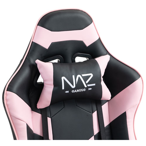 Fauteuil de jeu ergonomique à dossier haut en similicuir Gladius de Naz - Rose