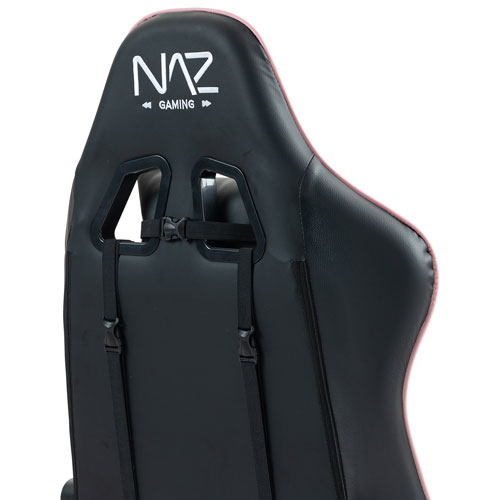 Fauteuil de jeu ergonomique à dossier haut en similicuir Gladius de Naz - Rose