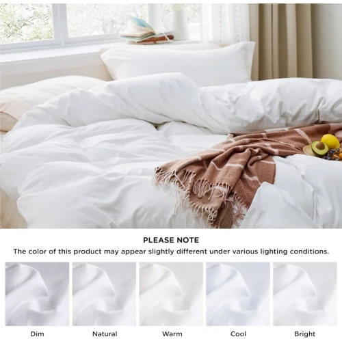 White Duvet Cover Queen Size - Soft Prewashed 3-Piece Set, 1 Duvet Cover 90x90 Inches with Zipper Closure and 2 Pillow Shams - Comfort and Elegance
