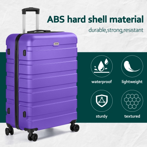 Coolhut 3 Piece Luggage Sets Pink Hardside Suitcase with TSA Lock, 4 Universal Wheels Carry On 20 24 28 in