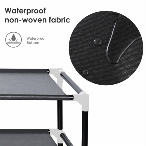 6-Tier Shoe Rack 30-Pair Shoes Storage Organizer Stackable Entryway Shoes Shelf, Black