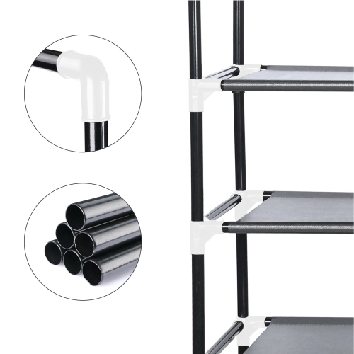 6-Tier Shoe Rack 30-Pair Shoes Storage Organizer Stackable Entryway Shoes Shelf, Black