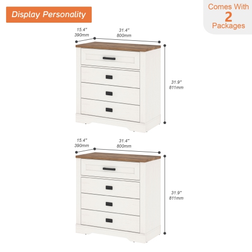 WAMPAT 8 Drawer Dresser for Bedroom, Drawer of Chest Clothes Organizer with Anti-tilt Device,31.9" Tall Storage Cabinet for Closet Hallway Living
