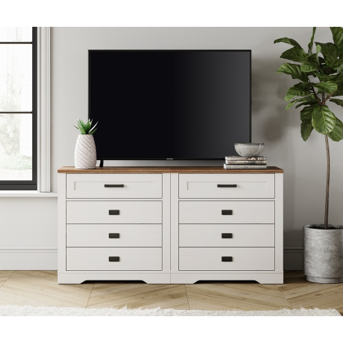 WAMPAT 8 Drawer Dresser for Bedroom, Drawer of Chest Clothes Organizer with Anti-tilt Device,31.9" Tall Storage Cabinet for Closet Hallway Living