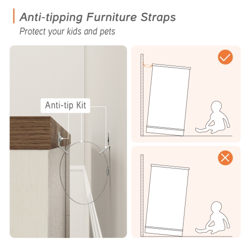 WAMPAT 8 Drawer Dresser for Bedroom, Drawer of Chest Clothes Organizer with Anti-tilt Device,31.9" Tall Storage Cabinet for Closet Hallway Living