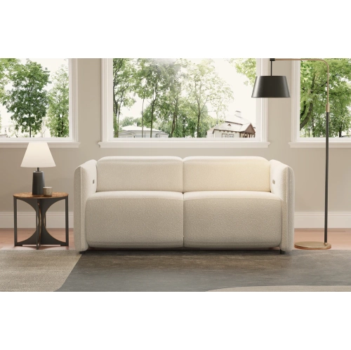 Valencia Alexandra Boucle 73" Fabric Dual-Recliner Winter White