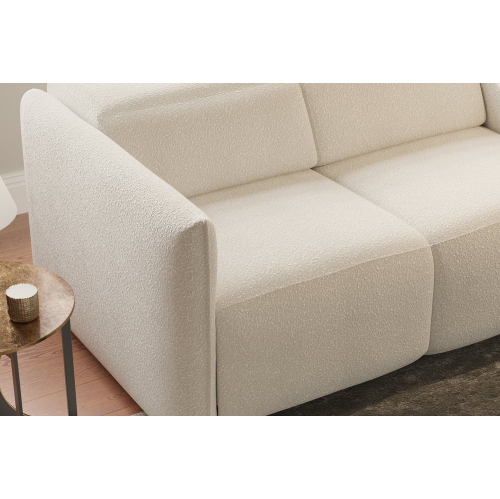 Valencia Alexandra Boucle 73" Fabric Dual-Recliner Winter White