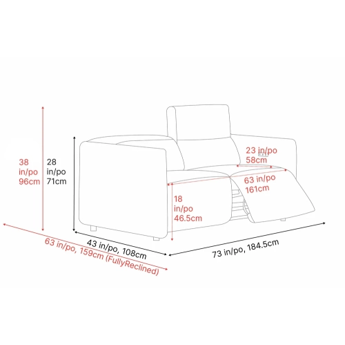 Valencia Alexandra Boucle 73" Fabric Dual-Recliner Winter White